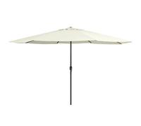 Walplus Sand White Garden Parasol With Metal Pole - 390 Cm Outdoor Umbrella