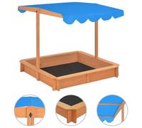 Walplus Sandbox With Adjustable Roof Firwood 115X115X115 Cm