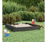 Walplus Sandbox With Seats Grey Square Solid Wood Pine