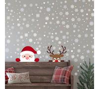 Walplus Santa And Rudolph With Snowflakes Wall Stickers Living Room Diy Home Decorations
