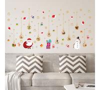 Walplus Santa Matt Gold Christmas Ornaments Wall Stickers Decoration Decal