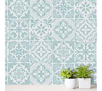 Walplus Santa Rosa Pistachio Light Grey Stencil Tile Sticker 24 Pack