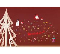 Walplus Santa's Snowy Sleigh Wall Decor Kit Art Wall Sticker Decal Room Home Decoration