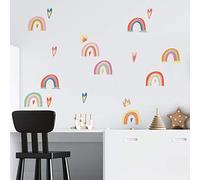 WALPLUS Scandinavian Wiggle Rainbow Wall Stickers for Kids Nursery, Playroom, Bedroom Decor - Peel & Stick, Easy to Apply & Remove