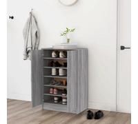 Walplus Shoe Cabinet Grey Sonoma 60X35X92 Cm Engineered Wood