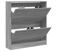 Walplus Shoe Cabinet Grey Sonoma 80X21X87.5 Cm Engineered Wood