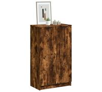 Walplus Shoe Cabinet Smoked Oak 59X35X100 Cm Engineered Wood