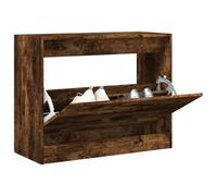 Walplus Shoe Cabinet Smoked Oak 80X34X63 Cm Engineered Wood