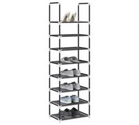 Walplus Shoe Rack 8-Tier Black 44X28X145 Cm Non-Woven Fabric