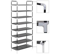 Walplus Shoe Rack With 8 Shelves Metal And Non-Woven Fabric Black