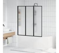 Walplus Shower Screen Folding Manual Black 132 X 2 X 140 Cm Aluminium