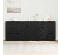 Walplus Sideboard 3 Pcs Black Oak 60 X 30 X 70 Cm Engineered Wood