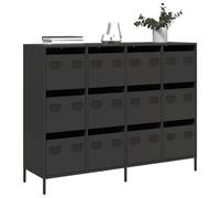Walplus Sideboard Black 135X39X103.5 Cm Cold-Rolled Steel