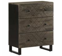 Walplus Sideboard Black 60X33X75 Cm Solid Wood Mango