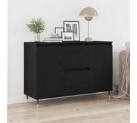 Walplus Sideboard Black Oak 101.5 X 35 X 70 Cm Engineered Wood