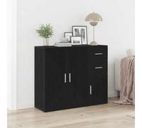 Walplus Sideboard Black Oak 91X29.5X75 Cm Engineered Wood