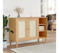 Walplus Sideboard Senja Rattan Look Brown 112X40X80Cm Solid Wood Pine