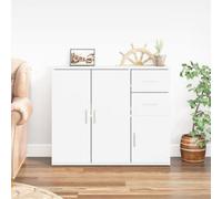 Walplus Sideboard White 91X29.5X75 Cm Engineered Wood