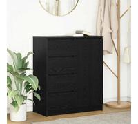 Walplus Sideboard With Drawers Black Oak 71X35X84 Cm Engineered Wood