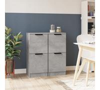 Walplus Sideboards 2 Pcs Concrete Grey 30X30X70 Cm Engineered Wood