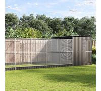 Walplus Silver & Anthracite Steel Aviary With Extension 1118X303X216 Cm - Bird Cage, Parrot Cage, Animal Enclosure