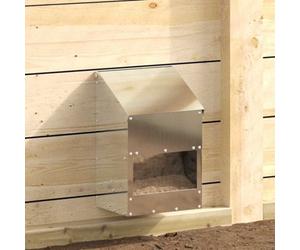 Walplus Silver Chicken Feeder 21X16X33Cm Galvanised Steel, 3Kg Capacity, 1 X Chicken Feeder