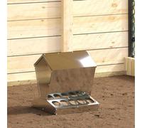 Walplus Silver Chicken Feeder 40X40X45Cm Galvanised Steel, 5Kg Capacity, 1-Pack
