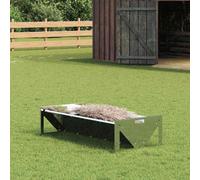 Walplus Silver Livestock Feeding Trough 108X50X28Cm - 10Kg Capacity, Galvanized Steel