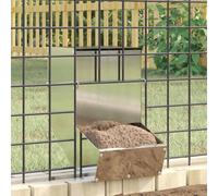 Walplus Silver Rabbit Feeder, 1.5 Kg Capacity, Galvanised Steel With Wire Hooks