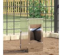 Walplus Silver Rabbit Feeder 12.5X12.5X25Cm Galvanised Steel 1.5Kg Capacity