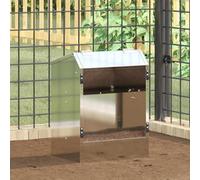 Walplus Silver Rabbit Feeder 33.5X25.5X45.5Cm Galvanised Steel, 3Kg Capacity, 1-Pack
