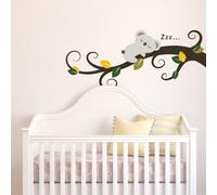 Walplus Sleeping Koala And Tree Branch Kids Sticker Pvc Multicoloured