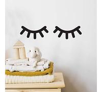 WALPLUS Sleepy Eyes Wall Stickers - Black Vinyl Decals for Nursery & Kids Room, Removable Scandinavian Style DIY Wall Art