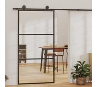 Walplus Sliding Door Esg Glass And Aluminium 102X205 Cm Black