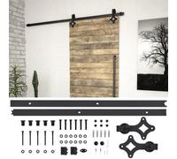 Walplus Sliding Door Skien Hardware Kit 200 Cm Steel Black
