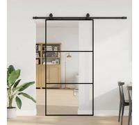 Walplus Sliding Door With Hardware Set Black 102X205 Cm Esg Glass