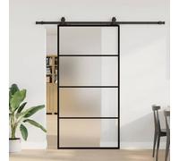 Walplus Sliding Door With Hardware Set Black 102X205 Cm Esg Glass