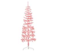 Walplus Slim Artificial Half Christmas Tree With Stand Pink 150 Cm