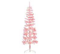Walplus Slim Artificial Half Christmas Tree With Stand Pink 180 Cm