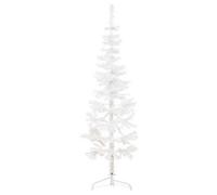 Walplus Slim Artificial Half Christmas Tree With Stand White 180 Cm