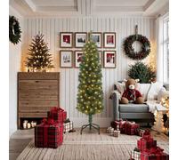 Walplus Slim Christmas Tree Green 48 X 48 X 180 Cm Plastic And Metal