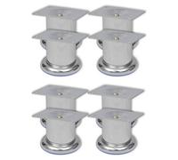 Walplus Sofa Legs 8 Pcs Round Chrome 60 mm