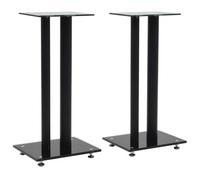 Walplus Speaker Stands 2 Pcs Tempered Glass 2 Pillars Design Black