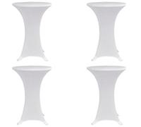 Walplus Standing Table Cover 80 Cm White Stretch 4 Pcs