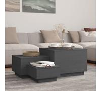 Walplus Storage Boxes With Lids 3 Pcs Grey Solid Wood Pine
