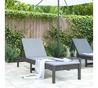 Walplus Sun Lounger Grey 199.5X60X74 Cm Solid Wood Pine