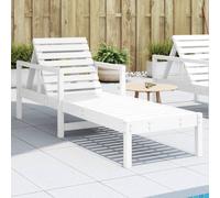Walplus Sun Lounger White 199.5X62X55 Cm Solid Wood Pine