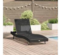 Walplus Sunlounger Black 70 X 197 X 82 Cm Poly Rattan And Metal