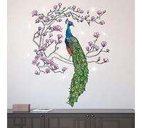 Walplus Swarovski Crystals and King Peacock Wall Stickers, Multi-Colour