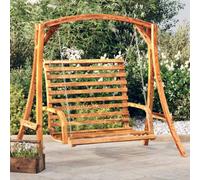 Walplus Swing Bench Solid Bent Wood With Teak Finish 126X63X92 Cm